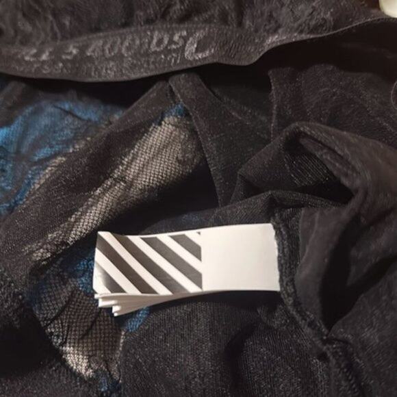 Off white lace crop top black M - Picture 4 of 8